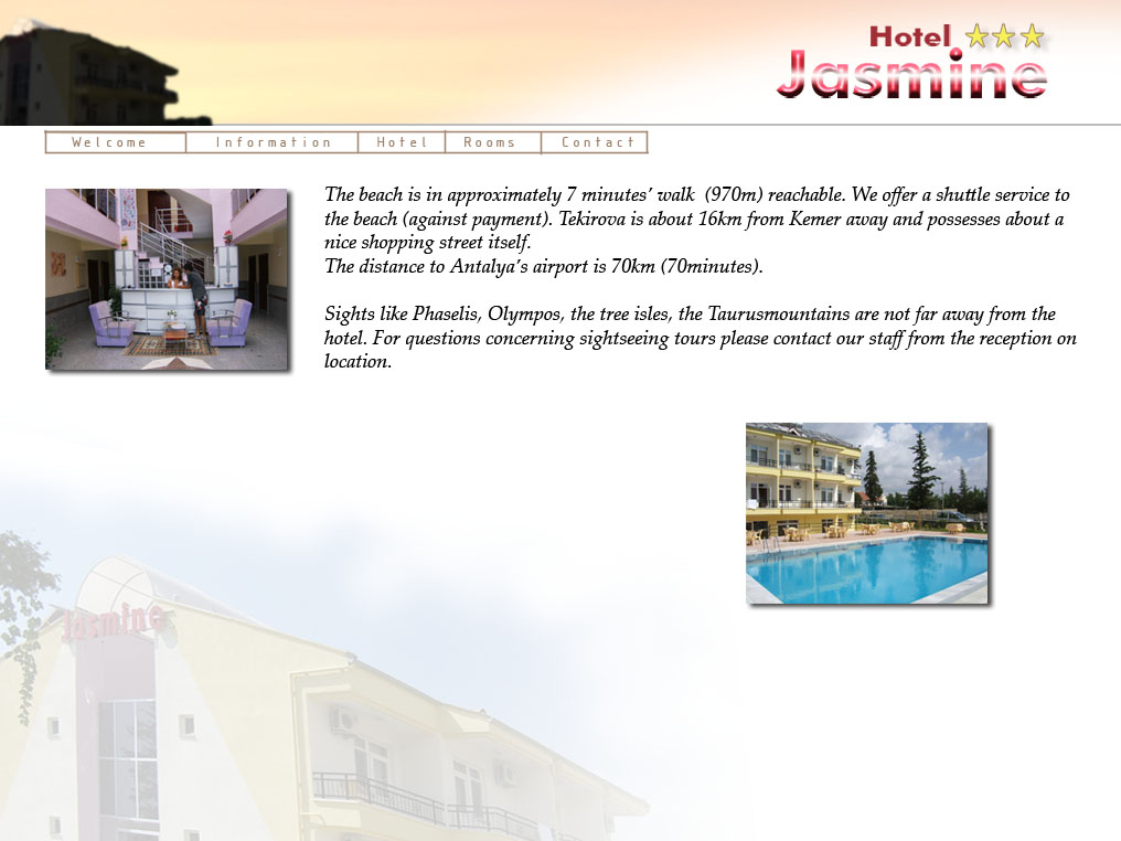 information , hotel tekirova jasmine , information@hotel-jasmine.com
